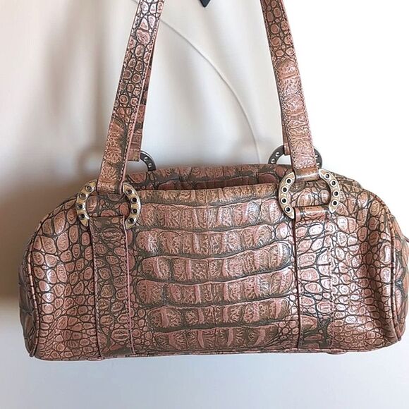 Donald J Pliner Dusty Pink Embossed Croc COUTURE Handbag.. Limited And Rare! - Picture 15 of 15